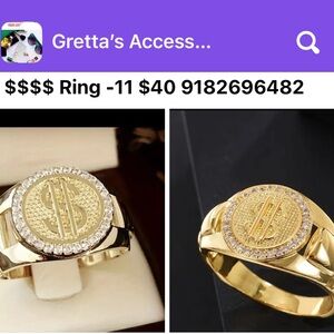 Gold Dollar Sign Ring